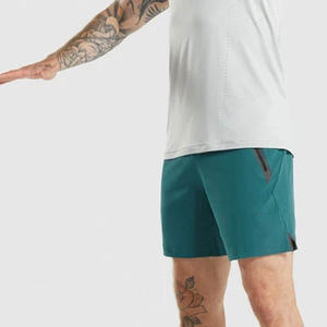 Shorts de sport décontractés pour hommes style urbain, avec coutures durables, tissu respirant et cordon de serrage pour l'entraînement sportif - Product Image 3