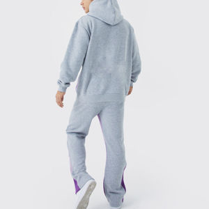 Conjunto Deportivo de Invierno Color Gris Claro para Hombre, Sudadera con Capucha y Pantalones Jogger, Ropa Deportiva Informal de Dos Piezas, Personalizable - Product Image 2