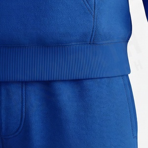 Unisex Blue Hooded <b>Tracksuit</b> With Front Photo Print Casual Full Length Sweatshirt And Pants Set For Adults Autumn Wear - Product Image 5