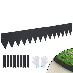 Set da 6 Bordure Paesaggistiche in Acciaio da 100 cm x 15 cm, Bordure a Martello con 8 Clip, Accessorio Pieghevole per Giardino e Paesaggistica - Product Image 1