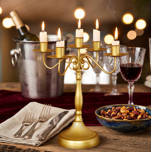 Elegant Shiny Gold Customized 3 Arm Candelabra Aluminum <b>Candle</b> Holder for Wedding Christmas Centerpieces Banquet Tables Parties - Product Image 4