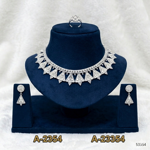 MOLL JEWELLERS - Conjunto de Collar y Pendientes de Aleación de Zinc con Circonitas Florales, Chapado en Oro de 24K, 0.3m, para Mujer, Compromiso, Boda, Aniversario - Product Image 2