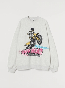 Sudadera Extra Grande con Cuello Redondo para Mujer, Estampado de Dibujos Animados, Manga Larga, 100% Algodón Tejido, Ropa de Otoño - Product Image 2