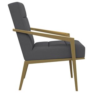 Sillón de Acento Merriman Gris Tapizado con Brazos de Metal, Acabado Oscuro Elegante para Sala de Estar - Product Image 6