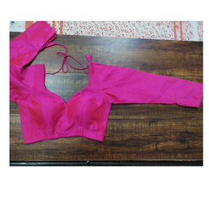 Blusa Minimalista de Manga Larga con Relieve, de Seda Dupion/Algodón, con Cierre de Lazo en la Espalda, Blusas y Camisas para Mujer - Product Image 1