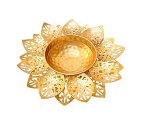 Antique Style Metal Urli Bowl Decorative Floating Diya Bowl Brass Water Urli for <b>Home</b> <b>Temple</b> Decor - Product Image 4