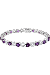 Amethyst and Cz <b>Bracelet</b> in 92.5 Sterling Silver KLSB-20434 - Product Image 1