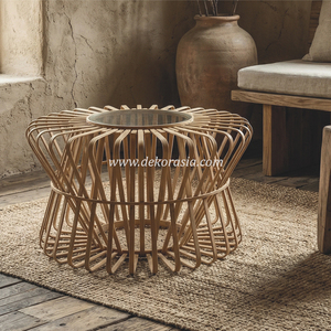 Handcrafted Bamboo Butterfly Coffee <b>Table</b> Unique Natural <b>Table</b> for Modern Home Interior Style - Product Image 6