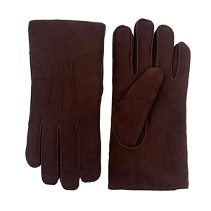 Gants d'hiver en peau de mouton pour femmes, avec revers en fausse fourrure, thermiques, longueur poignet, usage décontracté, compatibles écran tactile, détection de pointe, en laine/acrylique - Product Image 6