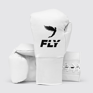 Guantes de Boxeo Profesionales Blancos RTS Personalizables, de Cuero Vacuno, Espuma de Alta Densidad, Ligeros, con Cierre Ajustable de Velcro en la Muñeca - Product Image 4