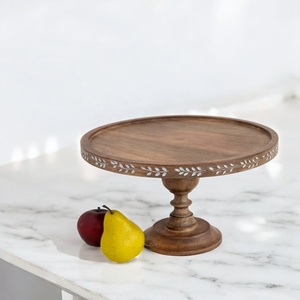 Rustic Wooden Cake Stand 2-Tier Dessert Display Table Decor Party Serveware Natural Elegant Charm - Product Image 1