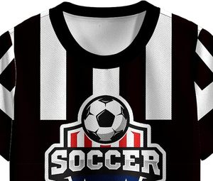Soccer Jersey Set Striped Black White Short Sleeve Crew Neck Breathable Mesh Uniform Kids <b>Boys</b> All Seasons 100 Polyester - Product Image 3