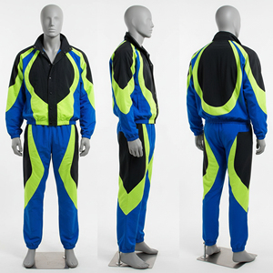 Conjunto de Pantalones Cortos Cortavientos de Nailon Personalizados para Hombre y Mujer, con Cremallera, Diseño Color Block, con Capucha, Tallas Grandes, Impermeables, Estampados, para Primavera y Trabajo - Product Image 1