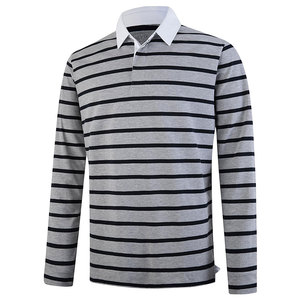 Polo homme confortable à séchage rapide, en coton/polyester, manches longues. - Product Image 1