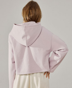 Ventes en gros de sweats à capuche décontractés en tricot uni de haute qualité à manches longues et à logo personnalisé pour femmes - Product Image 2