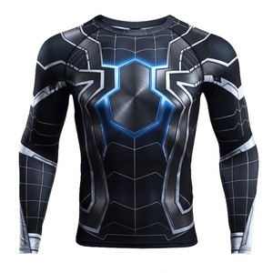 เสื้อรัดกล้ามเนื้อ MMA สำหรับผู้ชาย แขนยาว สำหรับ BJJ ยืดได้ 4 ทิศทาง ซับเหงื่อ ระบายอากาศดี เหมาะสำหรับฝึกซ้อม สไตล์ยุโรปและอเมริกา - Product Image 1