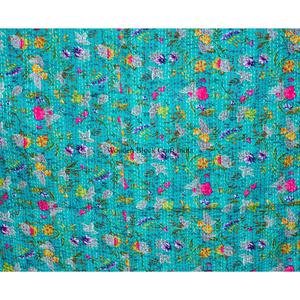 Couvre-lit réversible et jeté de luxe traditionnel indien en tissu Kantha à motif Paisley imprimé pour la maison - Product Image 2