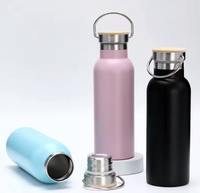 Botella de Agua Térmica de Doble Pared de Cobre con Logotipo Personalizado, Tapa para Deportes al Aire Libre, Forma Personalizada, Aislamiento Térmico de Plástico PP >24