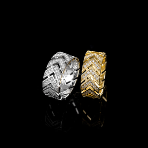 แหวนเพชรโมอิสทรงกลมตัดสไตล์วินเทจสีทอง S925ออกแบบหัวลูกศรส่วนตัวสำหรับงานแต่งงานงานตามสั่ง - Product Image 2