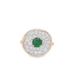 Anillos de declaración Pinky con cúpula de diamante, al por mayor, de oro macizo de 14k, con pavé de zafiro y rubí cultivados en laboratorio, corte redondo, estilo donut, joyería de cóctel moderna - Product Image 5