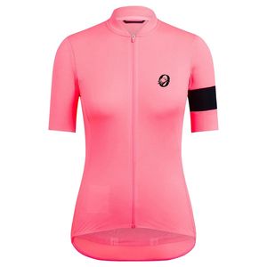 Maillot de cyclisme rose et noir pour hommes et femmes, manches courtes, respirant, léger, pour vélo de route, VTT, vêtements de sport performants - Product Image 1