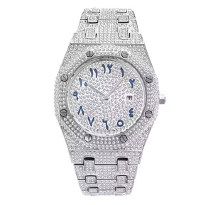 Men Premium Luxury Moissanite Diamond Quartz Watch Iced Out Hip Hop Bling Wristwatch Hip Hop Luxury Designer Wristwatch - Product Image 4