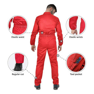 Orange Polyester Hi Visibility Windproof Work <b>Overalls</b> Reflective Stripes CE/EU Certified Safety Uniform for <b>Construction</b> - Product Image 3
