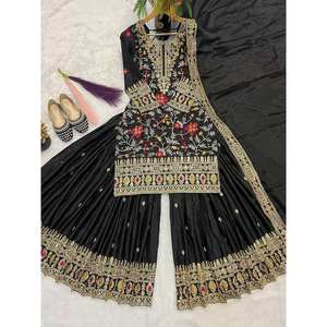 Ensemble de costumes de soirée pour femmes avec look élégant Sharara Plazzo et Dupatta - Product Image 3