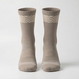 Crew <b>Socks</b> Geometric Pattern Breathable Polyester Spandex <b>Running</b> <b>Socks</b> for Adults Spring Season - Product Image 1