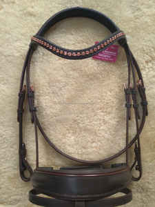 Brida de banda de manivela inglesa de alta calidad para caballos Riendas de cuero de caballo - Product Image 3