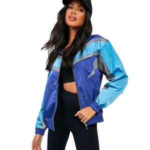 Chaqueta Cortavientos Color Block para Mujer, Ropa Deportiva Ligera Personalizada, Chaqueta Casual con Cierre para Correr al Aire Libre, Fabricante - Product Image 1