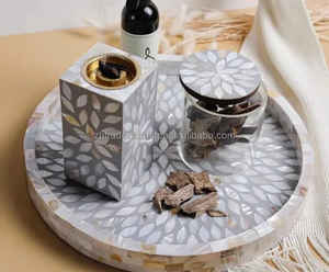 Juego de Regalo con Incrustaciones de Hueso y Base de Madera Maciza, Porta Incienso Árabe Hecho a Mano para Oud Bukhoor, Quemador de Bakhoor de Lujo Premium - Product Image 4