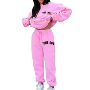 Survêtements surdimensionnés 2 pièces pour femmes Survêtement haute qualité avec logo personnalisé Vente en gros de sweat à capuche Survêtements baggy décontractés pour femmes - Product Image 1
