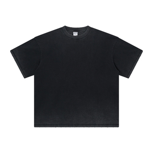 T-shirt vintage surdimensionné délavé à l'acide pour homme, logo personnalisé, effet vieilli, coton épais 100%, motif imprimé vierge - Product Image 3