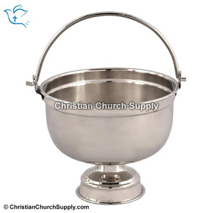 Cubeta Pequeña de Acero Inoxidable para Agua Bendita |   Cubo para Agua Bendita con Asa – Export Corporation - Product Image 2