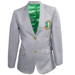 Blazer Plateado AKA Silver Soror para Mujer, Abrigo Formal Entallado Plateado, Elegante, de Manga Larga, Inspirado en la Hermandad, para Oficina, Negocios, Moda Femenina - Product Image 1