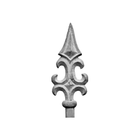 Embout de balustrade Fleur de Lys en fonte, pointe de clôture, capot de poteau décoratif pour portail de villa de luxe et garde-corps, type tri-point