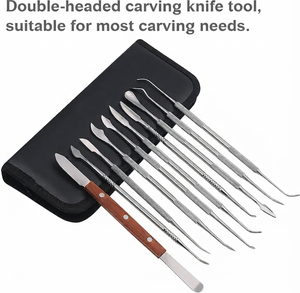 10pcs/<b>set</b> Metal Manual Dental Wax Carving Tools Spatula <b>Plaster</b> Knife Practical Versatile Teeth Whitening Kit Dentistry - Product Image 4