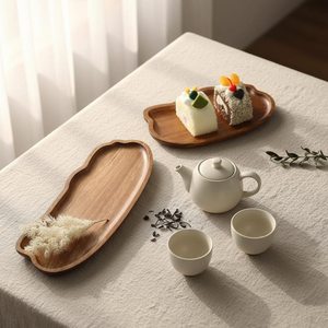 Wooden Serving Tray Rustic Style Reusable Natural Wood <b>Platter</b> for Dining Table Decor - Product Image 2