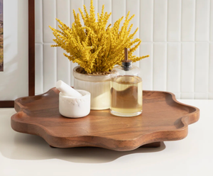 Wholesale Flower Shaped Wooden Serving Tray, Aesthetic Scalloped Wood Charcuterie <b>Board</b> and Fruit Platter for Kitchen - Product Image 6