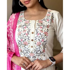 BAS DE TRAVAIL EN COTON KHADI À LA MODE AVEC DUPATTA BLANC - Product Image 6