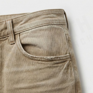 กางเกงยีนส์ขาสั้นทรงตรงแบบระบายอากาศได้ดี ปี 2025 สำหรับผู้ชาย ผ้าฝ้าย OEM รับผลิตตามแบบ ปักลาย ซักแล้ว น้ำหนักเบา สไตล์ลำลอง ทันสมัย - Product Image 5