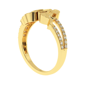 Bague de couple AJRETAIL Forever Together AJRETAIL R22 0,24 ct Diamant naturel couleur HI clarté VS-SI plaqué or rose pour la mariée - Product Image 5