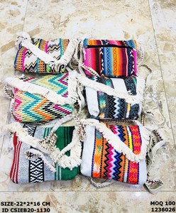 Bohemian Handmade Eco-Friendly Cotton <b>Sling</b> Bag with Fringe | Fashion Ethnic Tribal Crossbody <b>Shoulder</b> Bag for Women - Product Image 1