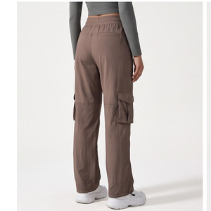Pantalones Cargo Deportivos Casuales de Cintura Alta Elástica para Mujer, Impermeables, Transpirables, Anti-Pilling, Largos, para Fitness - Product Image 2