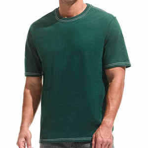 T-shirt Homme Oversize en Coton Lourd Uni avec Impression Numérique de Logo Personnalisé, Col Rond, Impression en Relief - Product Image 5
