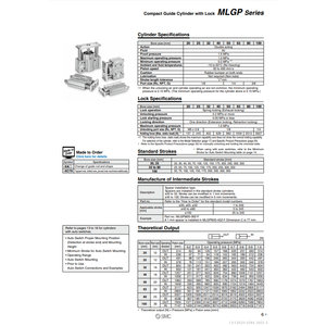 Cilindro de guía compacto SMC Pneumatics - Product Image 3