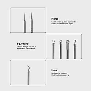 <b>Blackhead</b> <b>Extractor</b> Tool with Needles High Quality Stainless steel <b>Blackhead</b> <b>Extractor</b> Tools Set - Product Image 5