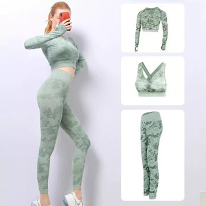 Yoga Wear Factory Custom Logo Women Pilates Sportswear Workout Sets Fitness Crop Top Butt Scrunch <b>Leggings</b> <b>Flare</b> Yoga Pants Set - Product Image 1