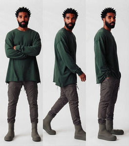 T-shirt Homme Style Grunge Effet Vieilli Oversize Lavage Vintage Manches Longues Col Rond Coupe Ample Coton Lourd 100% - Product Image 6